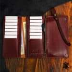 Roadster Vault – Long Trifold Bikerz Wallet with Chain & Belt Safety Red wine - Image 2