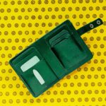 Contemporary Modern – Minimalist Leather Wallet with Snap Button (Card Holder Included) Green - Image 5