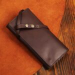 Roadster Vault – Long Trifold Bikerz Wallet with Chain & Belt Safety Chocolate