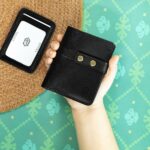 Contemporary Modern – Minimalist Leather Wallet with Snap Button (Card Holder Included) Black